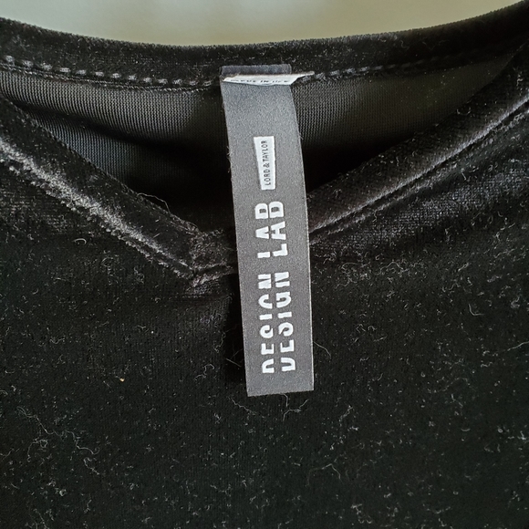 Design Lab Lord+Taylor Velour Bodycon Black XS - Picture 5 of 8